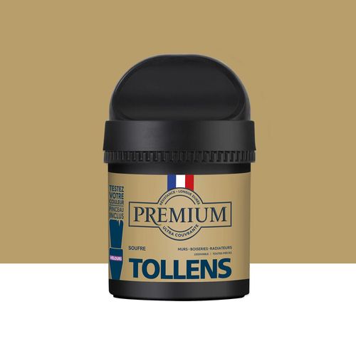 Peinture Tollens premium murs, boiseries et radiateurs doré soufre velours 50ml
