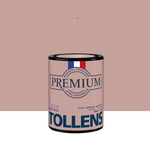 Peinture Tollens premium murs, boiseries et radiateurs rose venitien velours 750ml