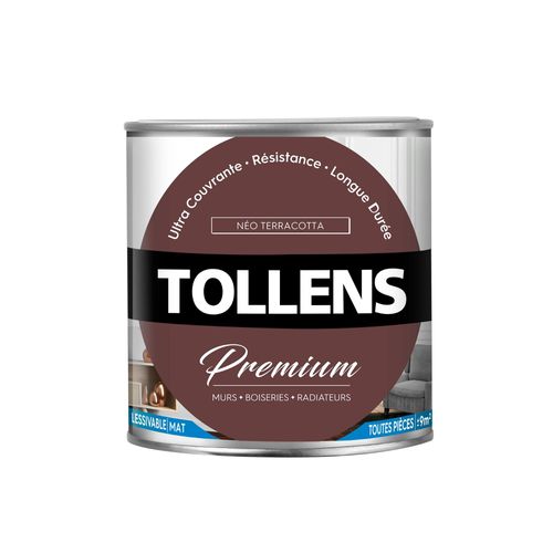 Peinture Tollens premium murs, boiseries et radiateurs néo terracotta mat 750ml