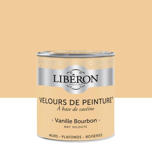 Peinture multisupport murs, plafonds et boiseries Velours de peinture jaune vanille bourbon Libéron 0,5L