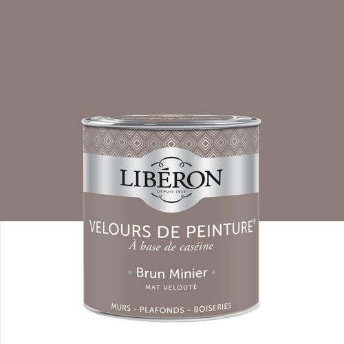 Peinture multisupport murs, plafonds et boiseries Velours de peinture gris brun minier Libéron 0,5L