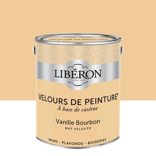 Peinture multisupport murs, plafonds et boiseries Velours de peinture jaune vanille bourbon Libéron 2,5L