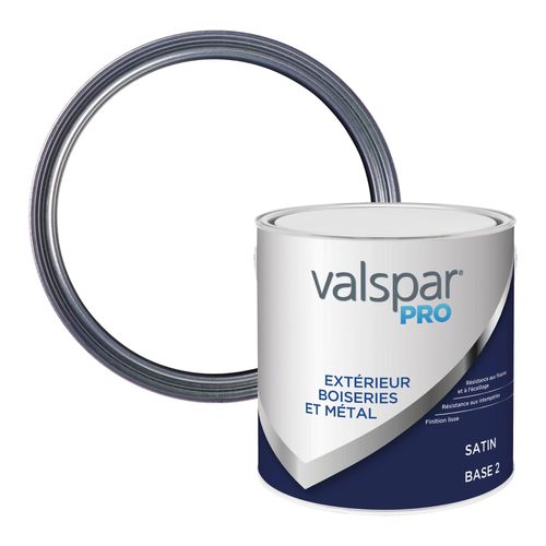 Peinture boiseries et métal extérieur Valspar Pro satin base 2 - 2,5L