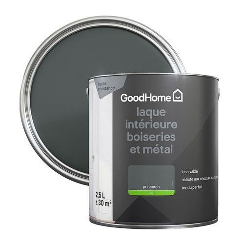 Peinture métal et bois GoodHome satin gris Princeton 2,5L