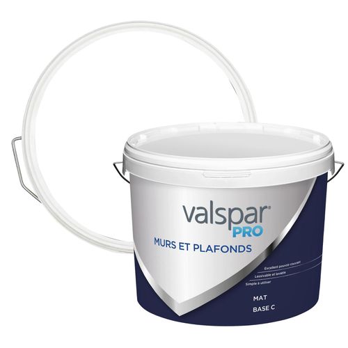 Peinture murs et plafonds Valspar Pro mat base C 10L