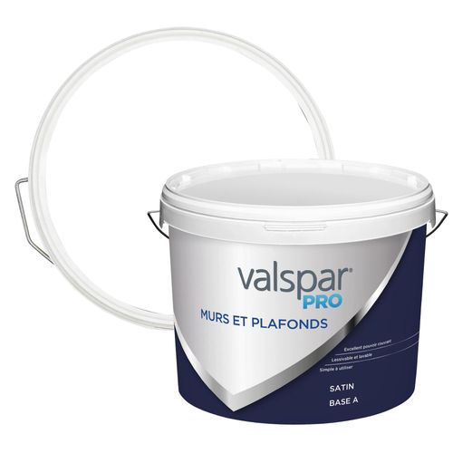 Peinture murs et plafonds Valspar Pro satin base A 10L