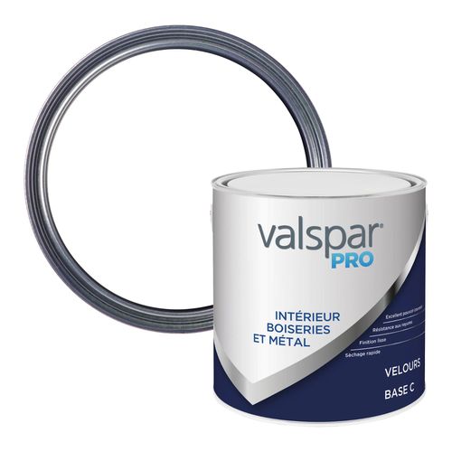 Peinture boiseries et métal intérieur Valspar Pro Velours base C 2,5L
