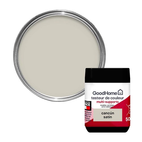 Peinture de rénovation GoodHome multi-supports satin beige Cancún 50ml