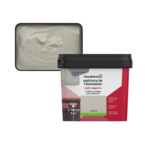 Peinture de rénovation GoodHome multi-supports satin marron Tijuana 750ml