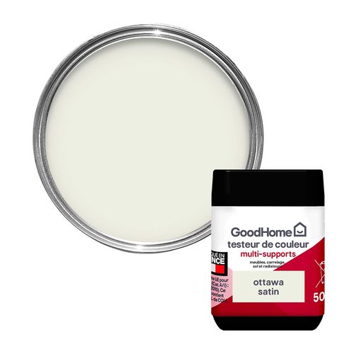 Peinture de rénovation GoodHome multi-supports satin crème Ottawa 70ml