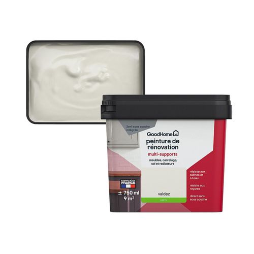 Peinture de rénovation GoodHome multi-supports satin crème Valdez 750ml