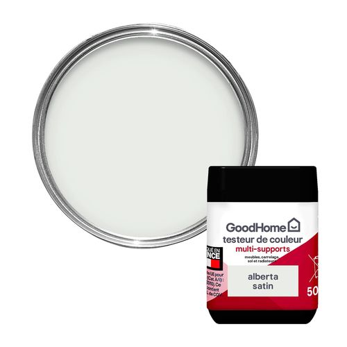 Peinture de rénovation GoodHome multi-supports satin blanc blanc 50ml
