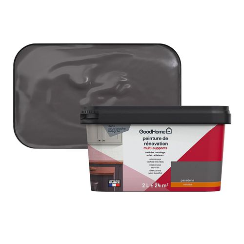 Peinture de rénovation GoodHome multi-supports brillant gris Pasadena 2L
