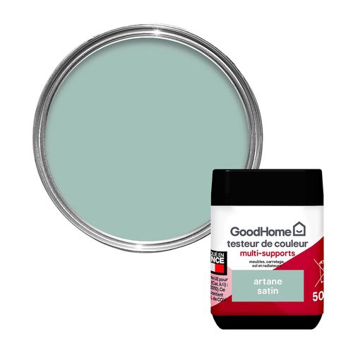 Peinture de rénovation GoodHome multi-supports satin vert Artane 70ml