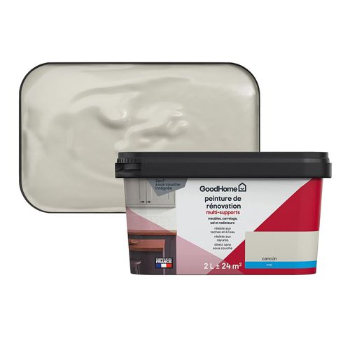 Peinture de rénovation GoodHome multi-supports mat beige Cancún 2L