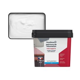 Peinture de rénovation GoodHome multi-supports mat blanc blanc North Pole 750ml