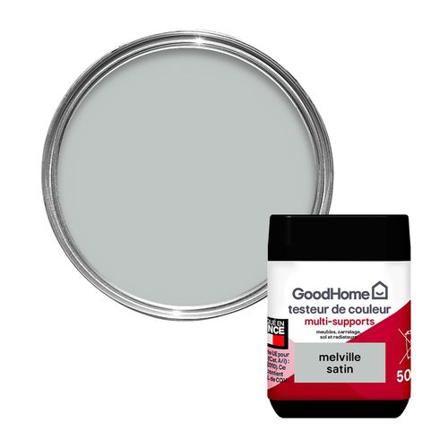 Peinture de rénovation GoodHome multi-supports satin gris Melville 70ml