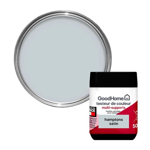 Peinture de rénovation GoodHome multi-supports satin gris Hamptons 70ml