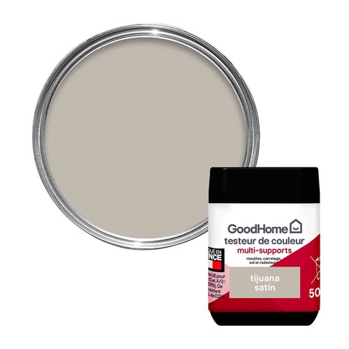 Peinture de rénovation GoodHome multi-supports satin marron Tijuana 70ml