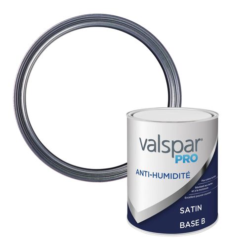 Peinture cuisine et salle de bains Valspar Pro satin base B 1L