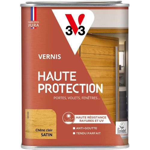 Vernis bois extérieur haute protection V33 chêne clair satin 1l