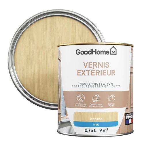 Vernis extérieur bois mat incolore GoodHome 0,75L