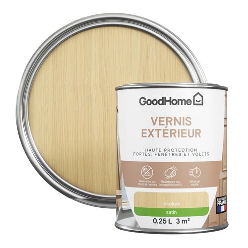 Vernis extérieur bois satin incolore GoodHome 0,25L