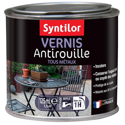 Vernis extérieur antirouille tous métaux incolore Syntilor 125 ml