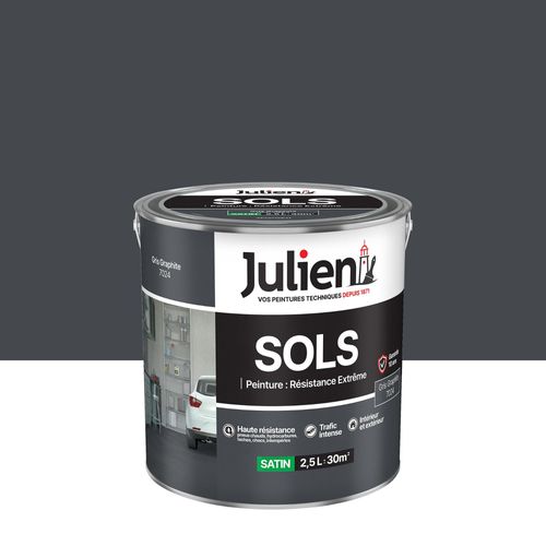 Peinture sols résistance extrême Julien gris graphite 2,5L