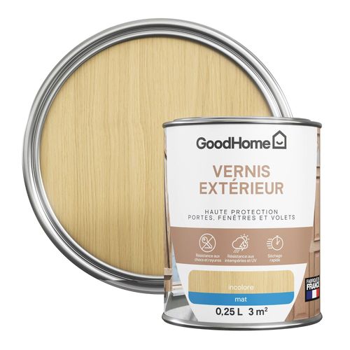 Vernis extérieur bois mat incolore GoodHome 0,25L