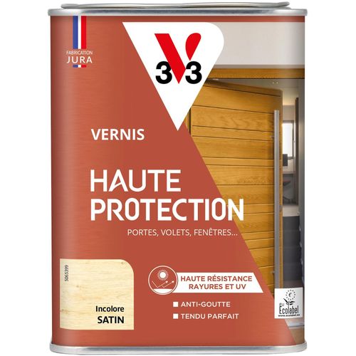 Vernis bois extérieur haute protection V33 incolore satin 1l