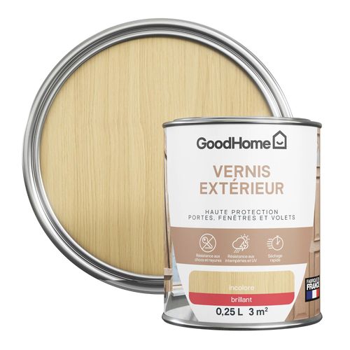 Vernis extérieur bois brillant incolore GoodHome 0,25L