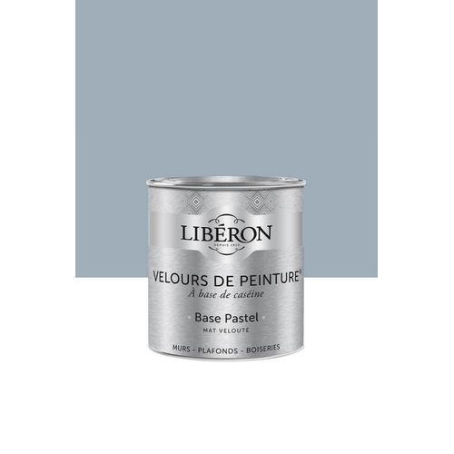 Peinture multisupport murs, plafonds et boiseries Velours de peinture gris-bleu guimet Libéron 0,5L