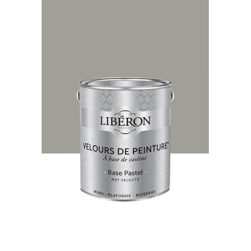 Peinture multisupport murs, plafonds et boiseries Velours de peinture gris des marais Libéron 2,5L