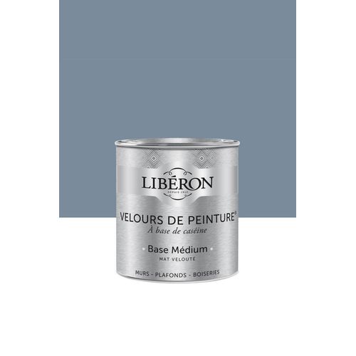 Peinture multisupport murs, plafonds et boiseries Velours de peinture bleu panicaut Libéron 0,5L