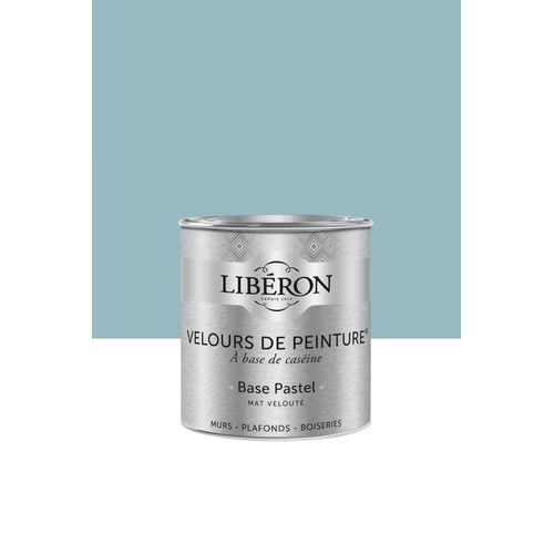 Peinture multisupport murs, plafonds et boiseries Velours de peinture bleu aigue marine Libéron 0,5L