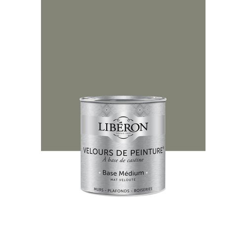 Peinture multisupport murs, plafonds et boiseries Velours de peinture gris gavroche Libéron 0,5L