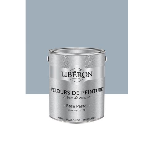 Peinture multisupport murs, plafonds et boiseries Velours de peinture gris-bleu guimet Libéron 2,5L