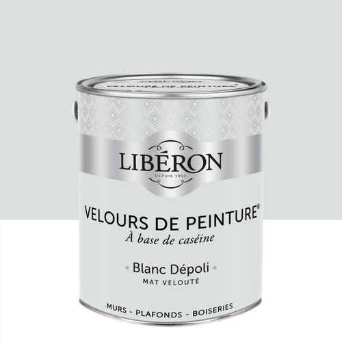 Peinture multisupport murs, plafonds et boiseries Velours de peinture gris blanc dépoli Libéron 2,5L