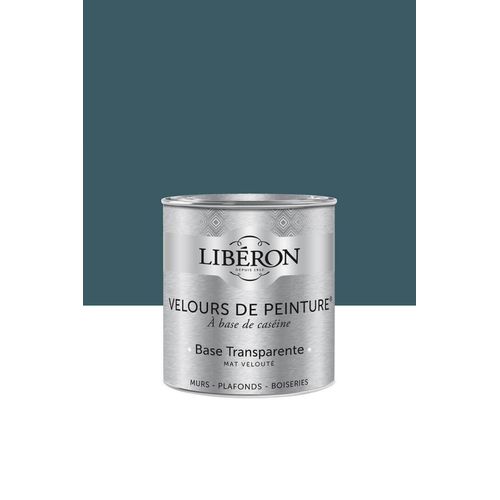 Peinture multisupport murs, plafonds et boiseries Velours de peinture bleu d'auvergne Libéron 0,5L