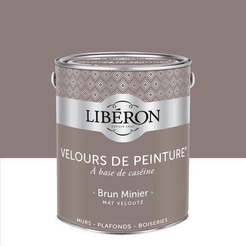 Peinture multisupport murs, plafonds et boiseries Velours de peinture gris brun minier Libéron 2,5L