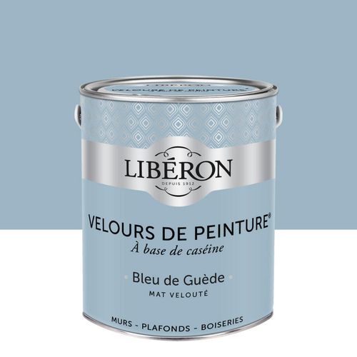 Peinture multisupport murs, plafonds et boiseries Velours de peinture bleu de guède Libéron 2,5L