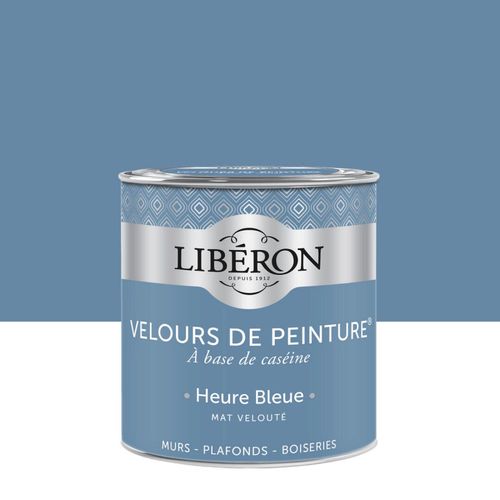 Peinture multisupport murs, plafonds et boiseries Velours de peinture bleu heure bleue Libéron 0,5L