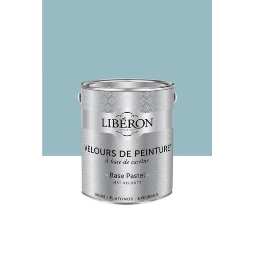 Peinture multisupport murs, plafonds et boiseries Velours de peinture bleu aigue marine Libéron 2,5L