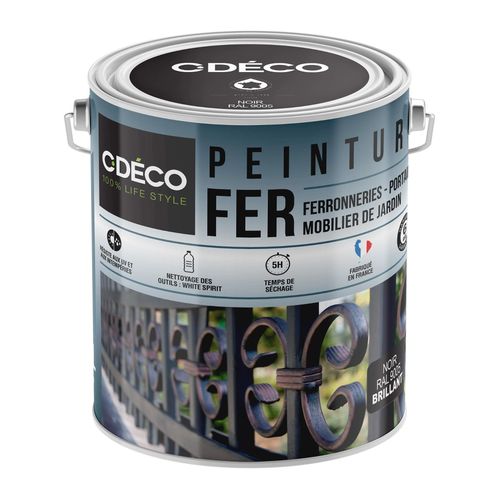 Peinture extérieure fer C-Deco brillant noir 2,5L