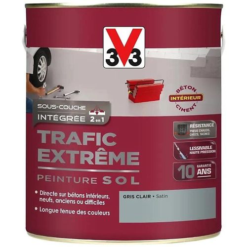 Peinture sol intérieur trafic extrême V33 gris clair Syntilor 5L