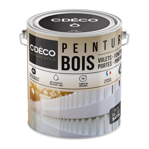 Peinture extérieure bois C-Deco satin noir 2,5L