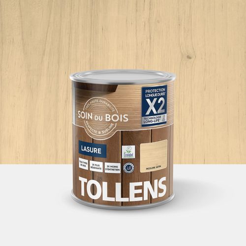 Lasure extérieure Soin du bois Tollens incolore satin 1L
