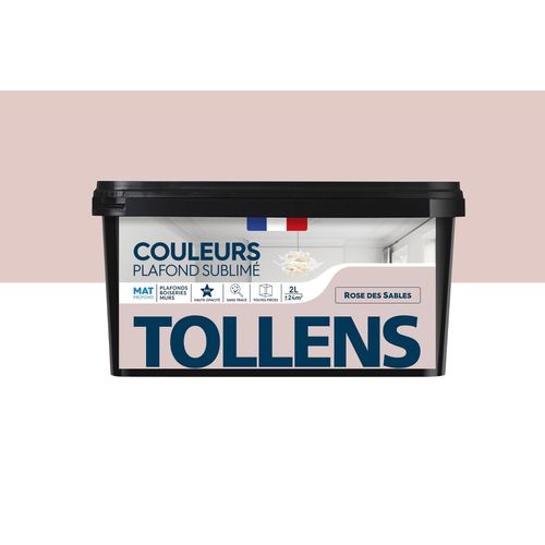 Peinture Plafond Sublimé Tollens mat rose des sables 2L