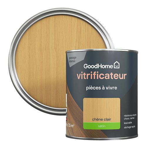 Vitrificateur pièces à vivre GoodHome chêne clair satin 750 ml